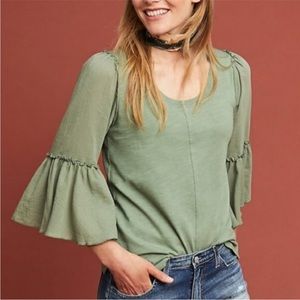 Anthropologie Bordeaux Foster Bell Sleeve Knit Top